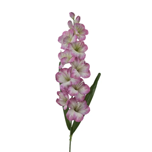 Sztuczny gumowany mieczyk w kolorze różowo/białym 90 cm