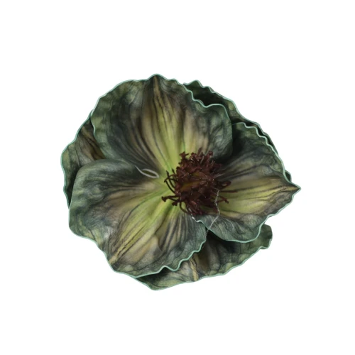 Sztuczny mak piankowy w kolorze zielonym 12 cm