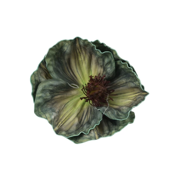 Sztuczny mak piankowy w kolorze zielonym 12 cm