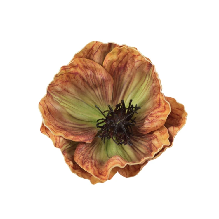 Sztuczny mak piankowy w kolorze brzoskwiniowym 12 cm