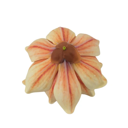 Sztuczna gumowa magnolia w kolorze brzoskwiniowym 18 cm