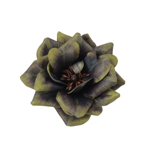Sztuczna gumowa gardenia w kolorze ciemnym zielonym 13 cm