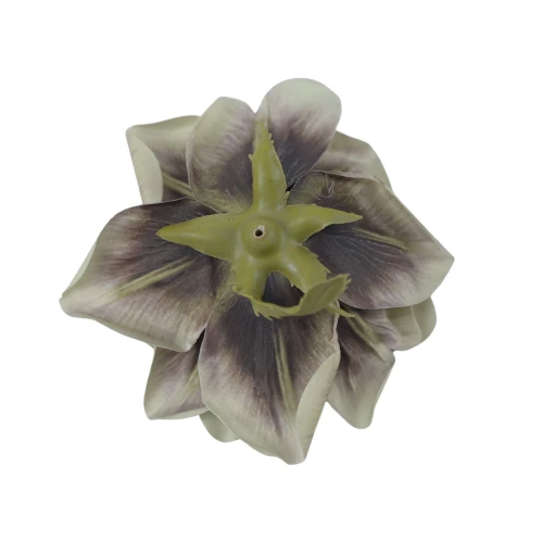 Sztuczna gumowa gardenia w kolorze biało/fioletowym 13 cm