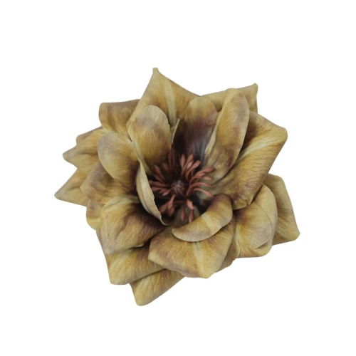 Sztuczna gumowa gardenia w kolorze brzoskwiniowym 13 cm