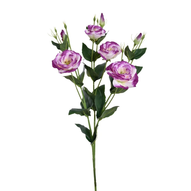 Sztuczna eustoma w kolorze biało/fioletowym 80 cm