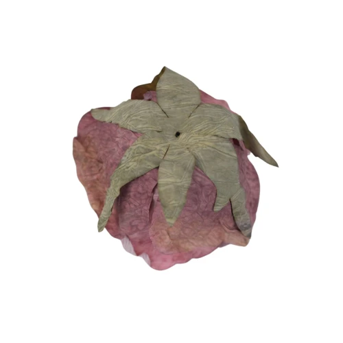 Sztuczna róża w pąku podsuszana w kolorze fiołkowo/różowym 7 cm