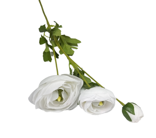 Sztuczna gałązka pełnik w kolorze białym 55 cm