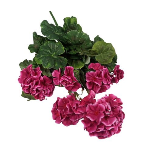 Sztuczny bukiet pelargonii w kolorze fuksji 47 cm