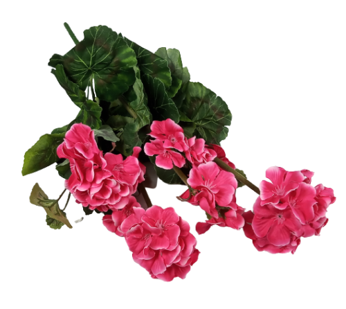 Sztuczny bukiet pelargonii w kolorze amarantowym 47 cm