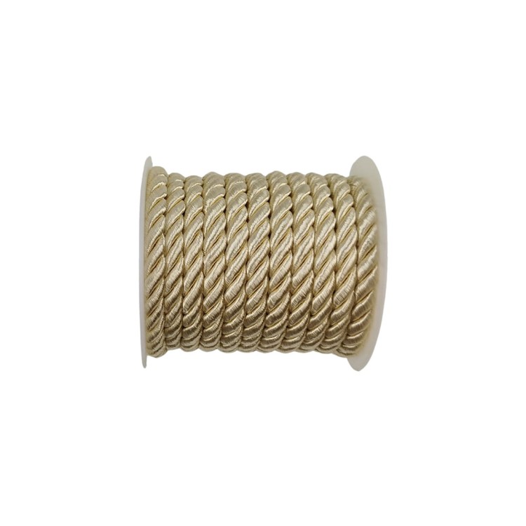 Sznurek ozdobny w kolorze kremowo-złotym 7mm/5m