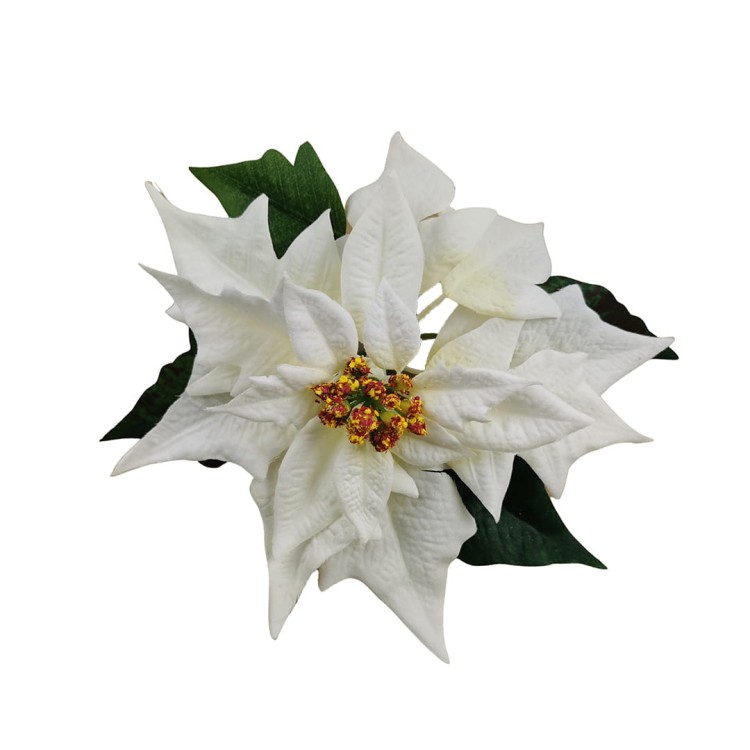 Gwiazda welurowa w kolorze kremowym 18 cm