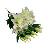 Sztuczny klematis na piku w kolorze kremowym 47 cm