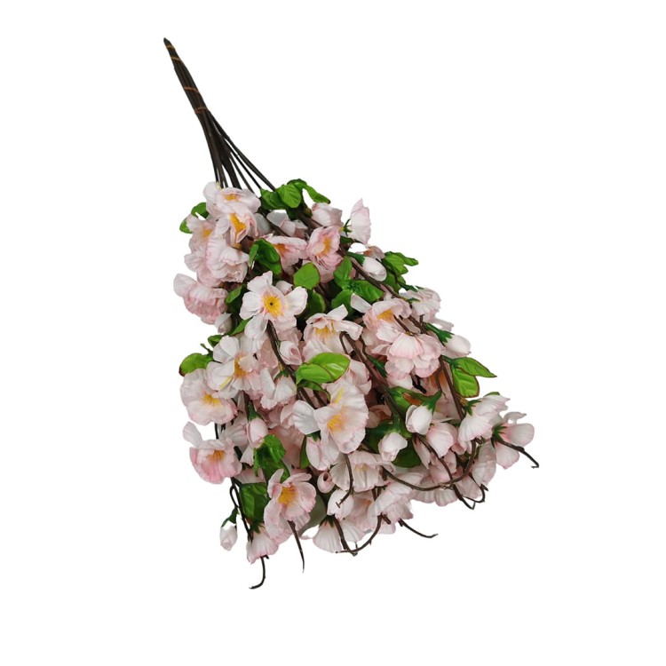 Sztuczna gałązka jabłoni w kolorze jasno różowym 65 cm