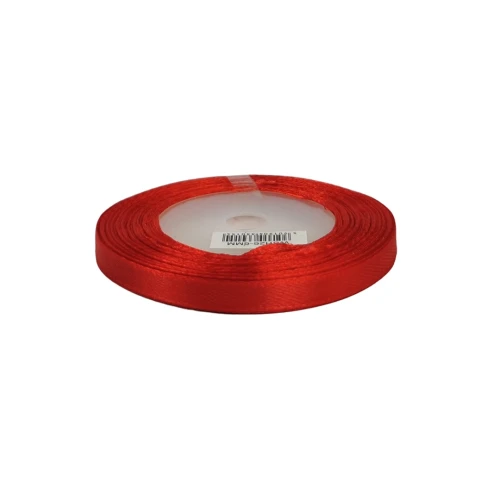 Wstążka atlasowa 6mm/25m w kolorze czerwonym