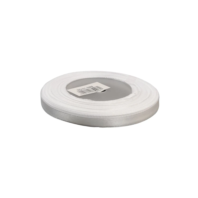 Wstążka atlasowa 6mm/25m w kolorze białym