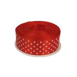 Wstążka czerwona w kropki 25mm/20m