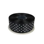 Wstążka czarna w kropki 25mm/20m
