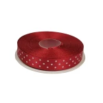 Wstążka bordowa w kropki 12mm/25m