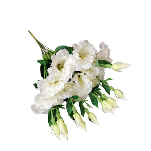 Sztuczna eustoma na piku w kolorze białym 50 cm
