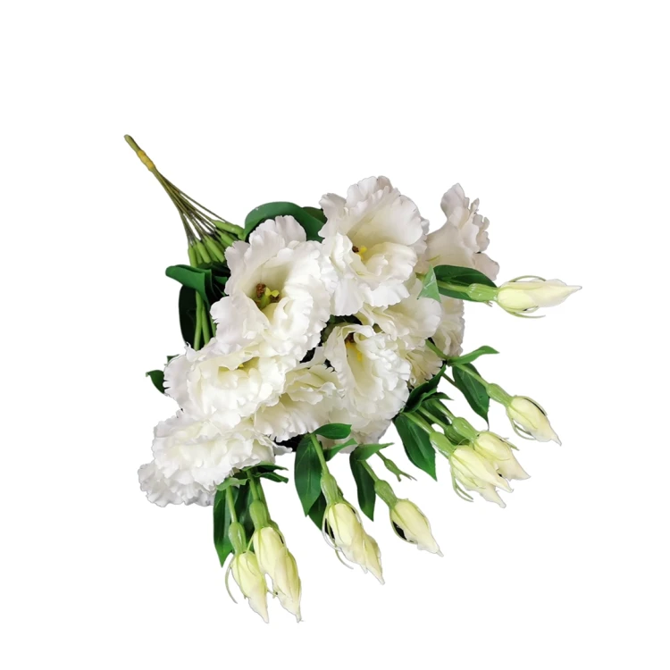Sztuczna eustoma na piku w kolorze białym 50 cm