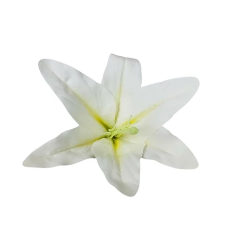 Sztuczna gumowa lilia w kolorze białym 20 cm