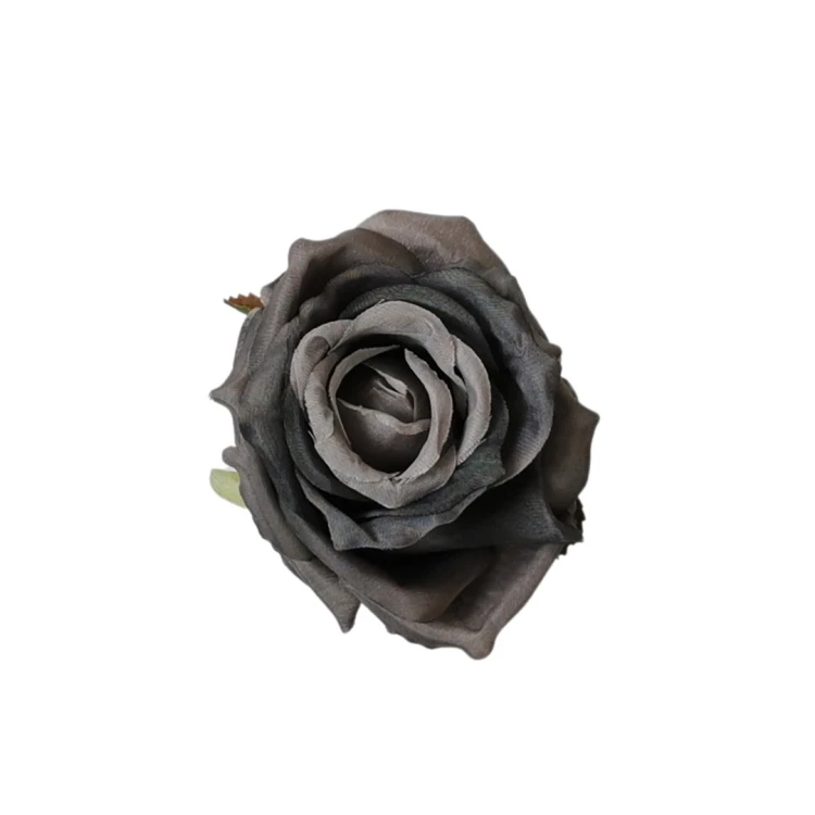 Sztuczna róża w pąku w kolorze szarym 8 cm