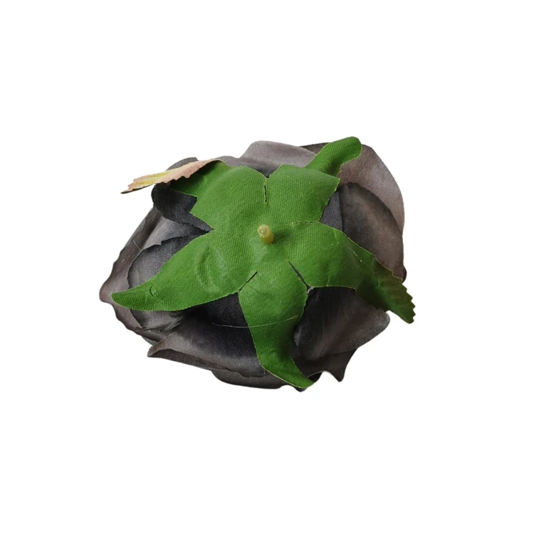 Sztuczna róża w pąku w kolorze szarym 8 cm