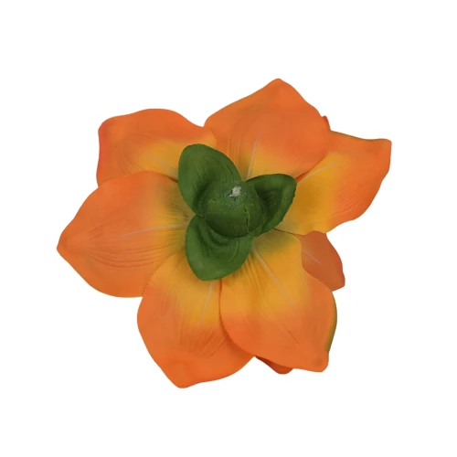 Sztuczna wyrobowa magnolia w kolorze pomarańczowym 19 cm