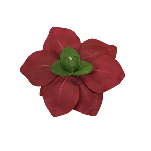 Sztuczna wyrobowa magnolia w kolorze bordowym 19 cm