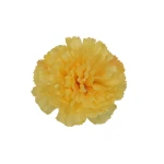 Sztuczna główka, goździk w kolorze jasno żółtym 8 cm