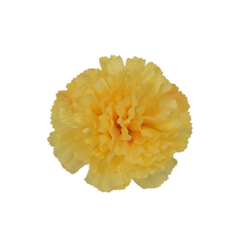 Sztuczna główka, goździk w kolorze jasno żółtym 8 cm