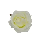 Sztuczna róża z listkiem w kolorze białym 10 cm
