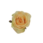 Sztuczna róża z listkiem w kolorze jasno brzoskwiniowym 10 cm