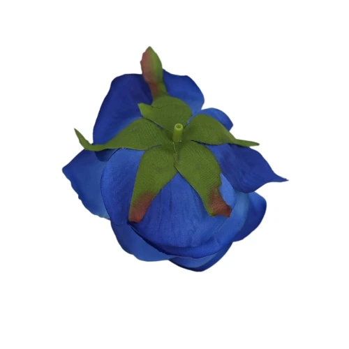 Róża z listkiem w kolorze niebieskim 10 cm