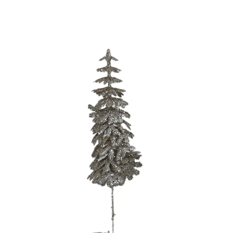 Sztuczny pik choinki w kolorze szampańskim 22 cm