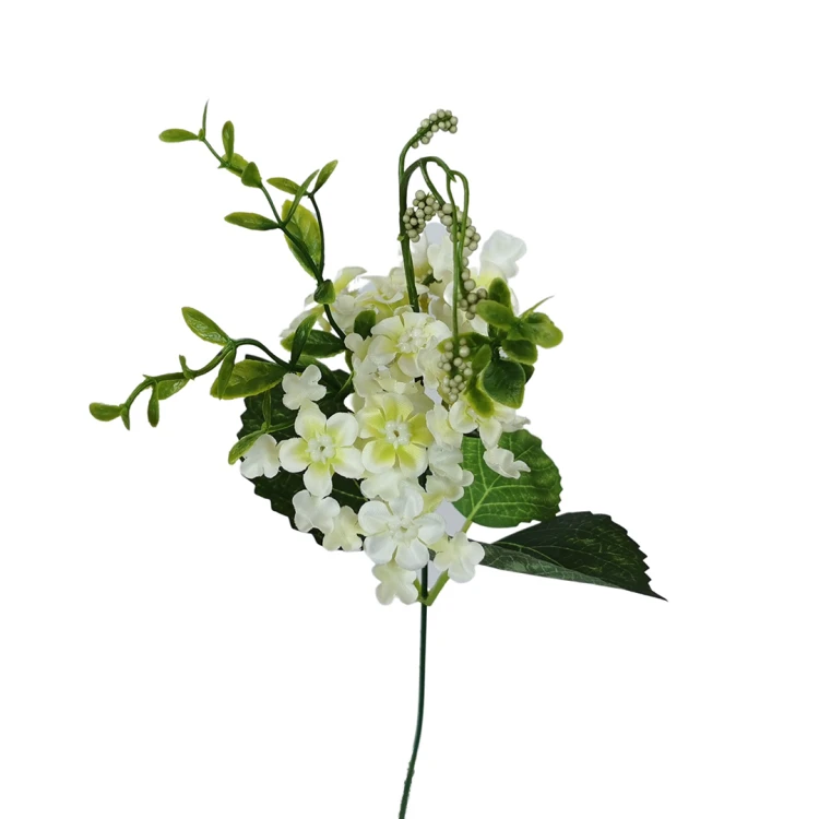 Sztuczny pik kaliny w kolorze biało zielonym 33 cm