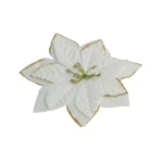 Sztuczna gwiazda w kolorze białym z obwódką złotą 16 cm