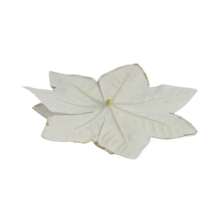 Sztuczna gwiazda w kolorze białym z obwódką złotą 16 cm