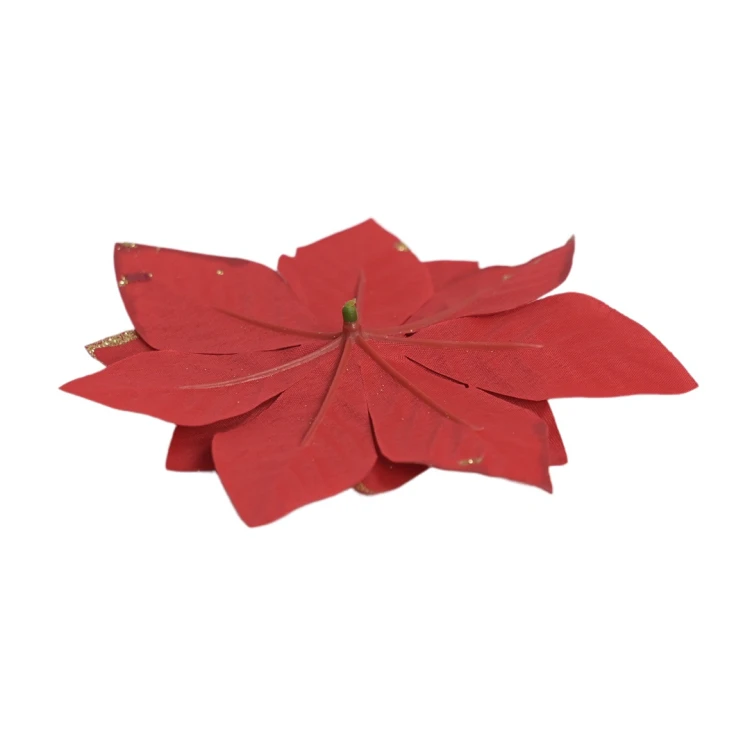 Sztuczna gwiazda w kolorze czerwonym z obwódką złotą 16 cm