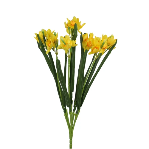 Sztuczny narcyz w bukiecie w kolorze żółtym x7 gałązek
