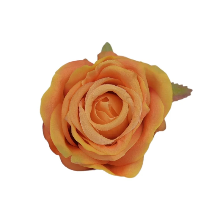 Sztuczna róża w pąku w kolorze pomarańczowym 8 cm