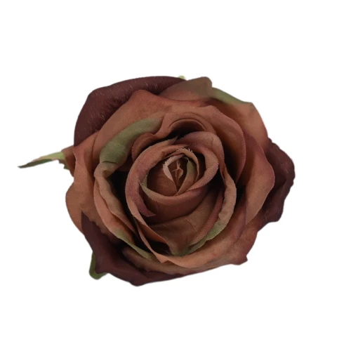 Sztuczna róża w pąku w kolorze brązowym 8 cm
