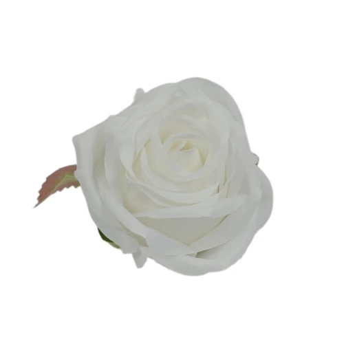 Sztuczna róża w pąku w kolorze białym 8 cm