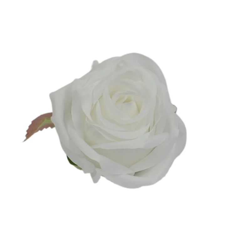 Sztuczna róża w pąku w kolorze białym 8 cm