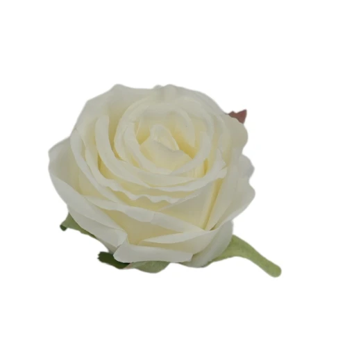 Sztuczna róża w pąku w kolorze śmietankowym 8 cm