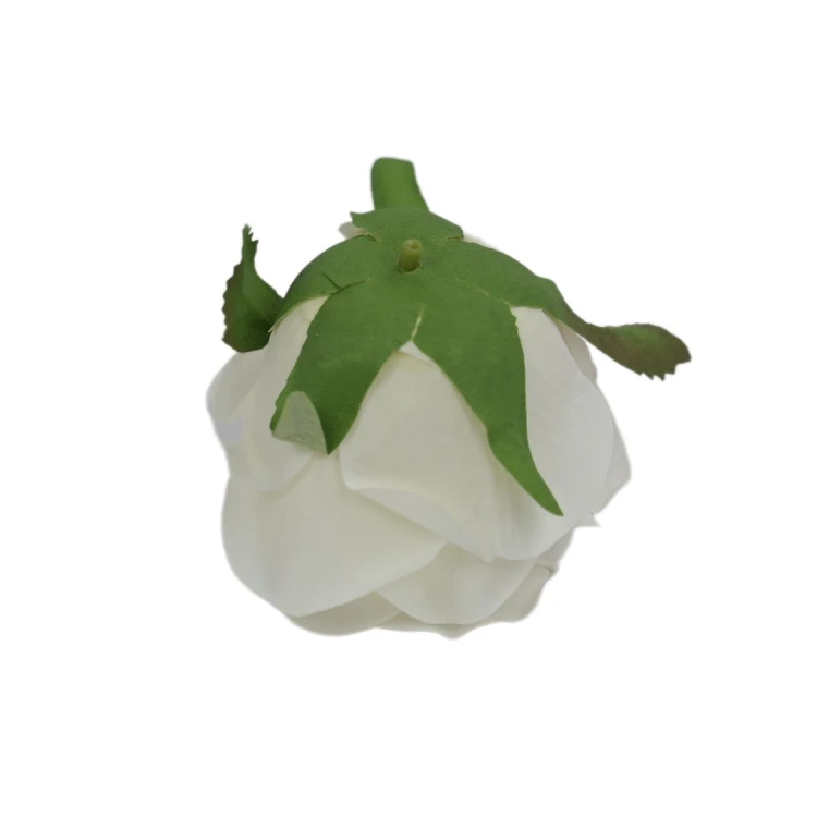 Sztuczna róża w pąku w kolorze śmietankowym 8 cm