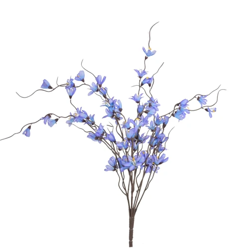 Kwiaty sztuczny, bukiet forsycja w kolorze niebieskim 80 cm