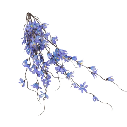 Kwiaty sztuczny, bukiet forsycja w kolorze niebieskim 80 cm