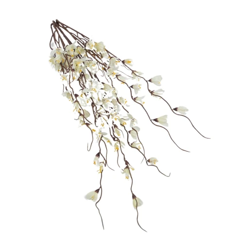 Kwiat sztuczny, bukiet forsycja w kolorze białym 80 cm