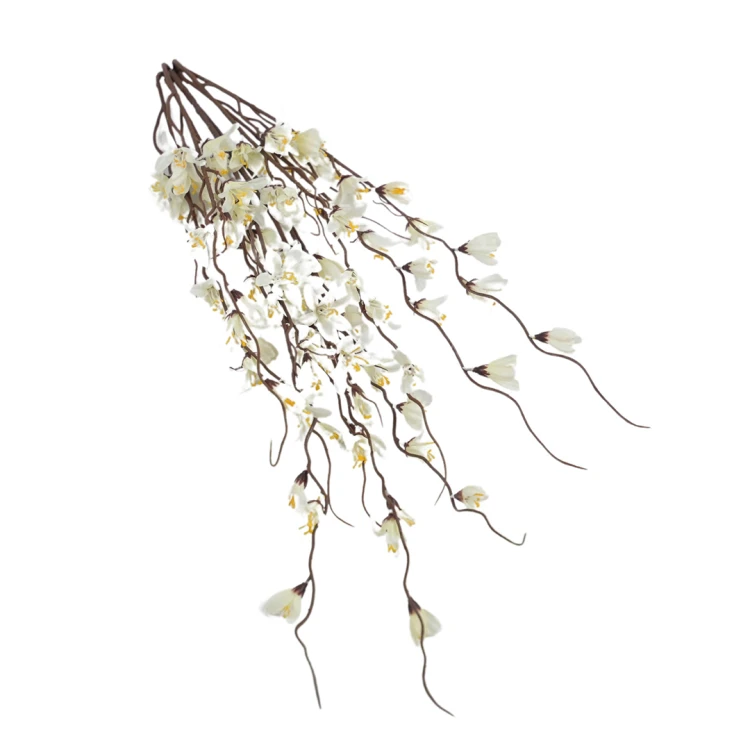 Kwiat sztuczny, bukiet forsycja w kolorze białym 80 cm